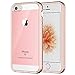 JETech Case for iPhone SE 2016 (Not for 2020), iPhone 5s and iPhone 5, Non-Yellowing Shockproof Phone Bumper Cover, Anti-Scratch Clear Back (Rose Gold)