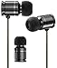 Sentey BULLEX Gunmetal Earbuds Earphones In Ear Headphones Headset In-Line Microphone Stereo Bass for travel running Men Kids Girls Audiophile Sport Gaming Pc Mac Phones Carrying Case Included LS-4240