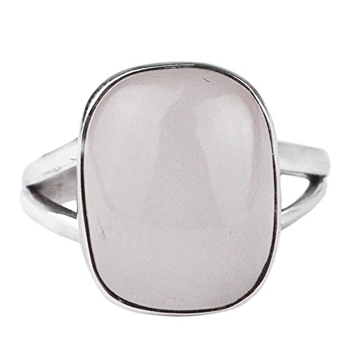 925 Sterling Silver natural gray chalcedony gemstone Ring Size 7 US 4.52 g cci