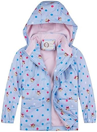 Jingle Bongala Kids Girls Boys Hooded Jacket Cotton Lined Light Windbreaker Cartoon Patterns Printed