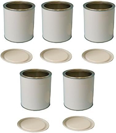 500 Ml Millilitre Lever Lid Tin and Lid Tinplate Can Container with Lacquered Interior for Water Based Paints Stains Lubricants Adhesives Oils DIY Decorating Arts and Crafts PACK OF 5