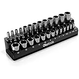 Olsa Tools Magnetic Socket Holder | 1/4-inch Drive | Metric | Black | Holds 26 Sockets | Premium Quality Tools Organizer