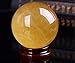 Sinen 3.6cm-4.2cm Small Size Natural Citrine Calcite Quartz Crystal Sphere Citrine Ball Healing Gemstone +Wooden Stand
