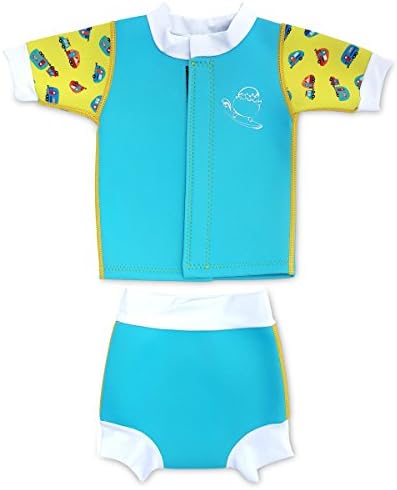 Cheekaaboo Huggiebabes Baby Toddlers Two Piece UPF50+ Thermal Swimsuit for Boys and Girls, 6-30 Months