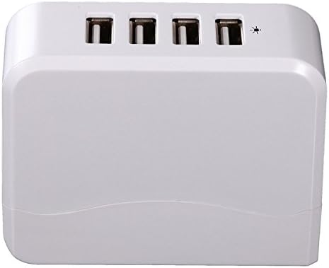 Wall Charger, Fitiger 4-Port USB Wall Charger Smart IC Technology &amp; Foldable Plug With Smart Protection Technology for iPhone, iPad, Samsung Galaxy S6 / Edge / Plus, LG, Nexus, HTC and More. (White)
