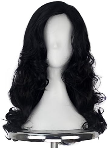 OSHARE Hero Costume Wig For Adult Women, Halloween Cosplay Hairpiece Black Long Curly (Free Size)