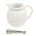 Mud Pie Syrup Pitcher & Pancake Tong Set, White