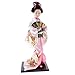 MonkeyJack 12inch Japanese Kimono Doll Geisha Figurine with Fan Ornaments Gift Art Craft Collectables Pink