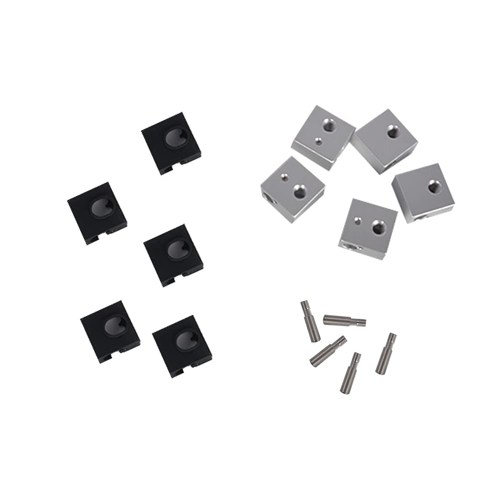 5pcs 30MM Length Extruder 1.75MM Teflon Throat Tube and 5pcs Silicone Case and 5pcs Heater Blocks Hotend for MK8 Tronxy XY-2 PRO/X5SA PRO 3D Printer: Industrial & Scientific