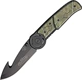 Team Realtree 91-RT660CP Folding Guthook Liner Lock with Sheath, Black/Camo