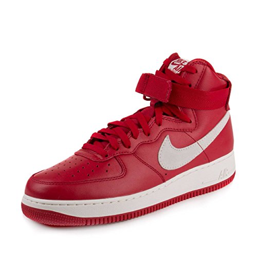 NIKE Mens Air Force 1 HI Retro QS NAI Ke Gym Red/Summit White Leather Size 10.5