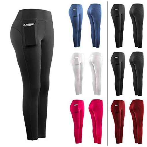 erholi Women Yoga Fitness Running Gym Stretch Sports Pockets Leggings Active Leggings Black