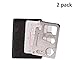 BELURSUS 11-Tools-in-1 / Multipurpose Silver Beer Bottle Opener/Portable Wallet Pocket Size/Gifts for Men 2 Pack