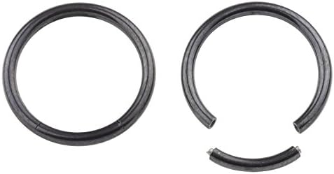 RJ Surgical Stainless 16G Seamless Septum Clicker Ring Lip Helix Tragus Cartilage Earrings Nose Rings Segment Seamless Nose Hoop Pirecing 8mm 2pcs
