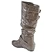 Journee Collection Womens Tiffany Mid-Calf Boot with Vegan Leather and Buckle Accents