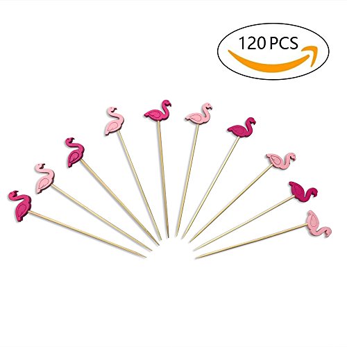 PROPARTY Pink Flamingo Cocktail Cake Cupcake Toppers Picks for Wedding Birthday Baby Shower Hawaiian Themed Parties Decoration Set of 120 - Thumbnail 3