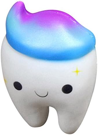 Squishy Stress Reliever Toys, Teeth Cake Cream Scented Squishy Charm Slow Rising Squeeze Toys Jumbo Collection Kids Decompression Toy (Multicolor)