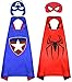 Superhero Cape for Kids, Double-Sided Satin Capes and Mask for Dress Up Costumes (4 Capes) Blue