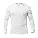 Muscle Alive Bodybuilding Long-sleeve Hoodie Casual Sweatshirts Stretchy Cotton White Plain Color Size S
