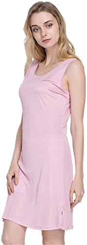 Cheawome Women's Slips Female Long Silk Knitting Bottoming Casual Shoulder-Straps Women Slip Dress WhiteM