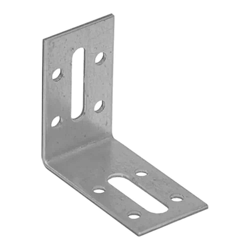 50mm x 55mm x 30mm Galvanised Steel Adjustable Angle Brackets L-Shape Corner Brace for Wood 2mm Thick Timber KRD1 (Pack of 20) K13CDE