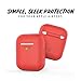 KeyBudz AirPods 2 & 1 Case [Front LED Visible] Protective Silicone Cover and Skin Compatible with Apple AirPods (Without Carabiner, Lava Red)