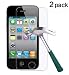 TANTEK Tempered Glass Screen Protector for Apple iPhone 4/4S, Clear, 2 Pack