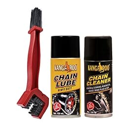 KANGAROO Chain Lubricant with Cleaner Spray and Brush (150ml, White)