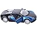 Berry President 1:32 Bugatti Veyron Diecast Scale Model Alloy Supercar Model Vehicle Simulation Toy for Children Electric Pull Back Cars Sound & Light - Birthday (Dblue)