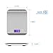 Digital Kitchen Scale Food Scale Weighing Lightweight Portable Mini Measuring Scale Multi functional Volume Measurement Gram Scale 11lb 5kg Silver Stainless Steel (Batteries Included)-White