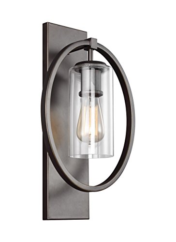 Feiss WB1846ANBZ Marlena Glass Wall Sconce Lighting, Bronze, 1-Light (11"W x 18"H) 60watts Feiss WB1846ANBZ Marlena Glass Wall Sconce Lighting, Bronze, 1-Light (11"W x 18"H) 60watts