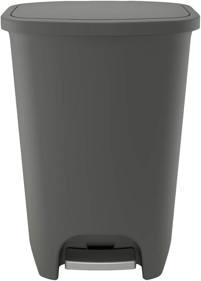 GLAD 75L Extra Capacity Plastic Step Can with CloroxTM Odor Protection | Fits All 20 Gallon Trash Bags, 75 Liter, Matte Black: Home & Kitchen