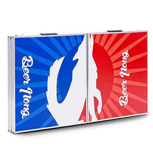 GYMAX Beer Pong Table, 8’ Folding Aluminum Game Party Table (Style B)
