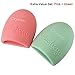 Cityvivo 2 Pieces Cosmetic Makeup Brush Finger Glove Silicone Scrubber Board Hand Cleaning Tools(Pink + Green)..