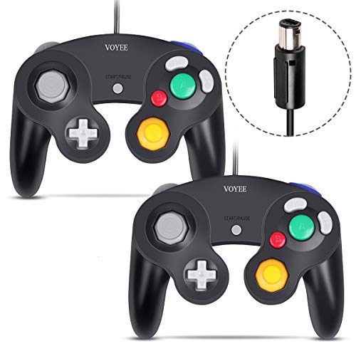Gamecube Controller, VOYEE Wired Game Cube Gamepads 2 Pack for Nintendo Gamecube & Wii Console (Black)