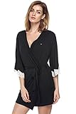 Ekouaer Women's Kimono Robe Short Lightweight Viscose Knit Bathrobe (S-XXL)