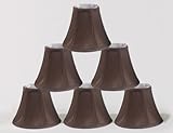 Urbanest Chandelier Lamp Shades 6-inch, Bell, Clip On, Chocolate (Set of 6)