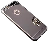 iPhone 6S Mirror case, iPhone 6 Mirror case,Thin Luxury Hybrid Glitter Bling Soft TPU Shiny with Mirror Cover Case for Apple iPhone 6 6S(4.7 inch)(black)