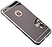 iPhone 6S Mirror case, iPhone 6 Mirror case,Thin Luxury Hybrid Glitter Bling Soft TPU Shiny with Mirror Cover Case for Apple iPhone 6 6S(4.7 inch)(black)