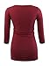 BBHoping Women's Side Ruched 3/4 Sleeve Maternity Scoopneck T Shirt Top Pregnancy Clothes, Wine Red, X-Large