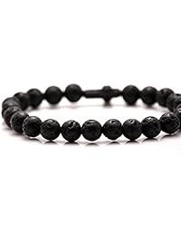 xusamss moda religión cruz abalorio de Lava pulsera elástica pulsera, 7   8 inches