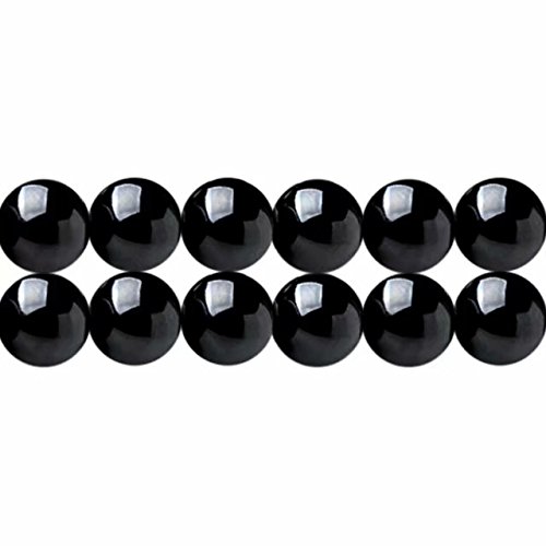 Natural Black Tourmaline Healing Crystal and Gemstone 6mm Beads for Women Jewellery Making Sold by One Strand 15 Inch APX 60 Pcs