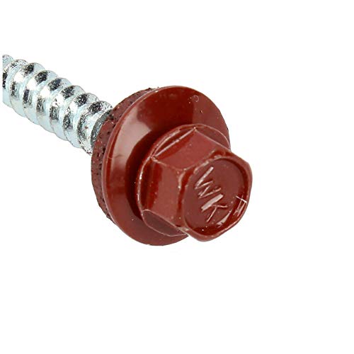 KLIMAS Selbstschneidende Trapezblechschrauben 4,8 x 35 mm RAL3009 250 Stück | Edelstahl Dachblech Selbstbohrende… – Bild 5