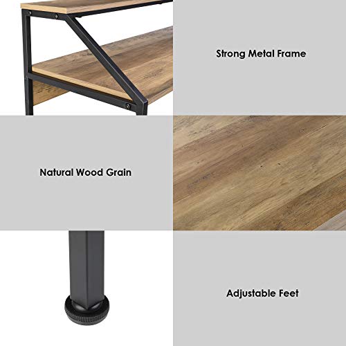 HOMECHO Tall Console Table with Fabric Drawers, Entryway Table with