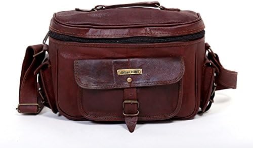 Handmade Genuine Leather Vintage DSLR Camera Bag 2 Lens Camera Bag, Camera Accessories - Free Surprise Gift