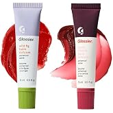 Glossier Tinted Balm Duo - Wild Fig (15ml) &amp; Black Cherry Lip Balm (15ml), Hydrating Care with Sheer Coral &amp; Burgundy Tints for Daily Moisture