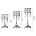 Amalfi Décor Victoria 3-Piece Antique Silver Hurricane Candle Holder Set with Crystals Metal Pillar Wedding Accent Stand