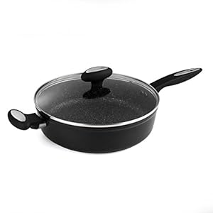 Zyliss E980069 Ultimate Sauteerpan Met Deksel, 28cm, Gesmeed Aluminium, Zwart, Rockpearl Plus Antiaanbaktechnologie…