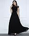 Miusol Women's Elegant Floral Lace 1920'S Royal Style Formal Long Dress,Black,Medium