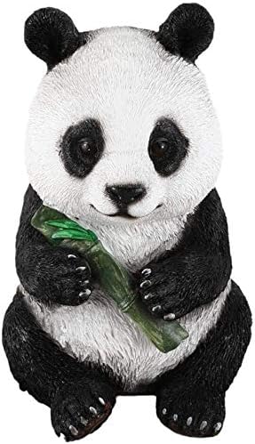 ガーデンオーナメント 置物 アウトドアガーデンパンダの飾り シミュレーションパンダレジンクラフト 屋外の庭の風景の彫刻 パークローンデコレーション リビングルームモデルの飾り 動物の彫像と彫刻 14 16 27cm テラス 芝生 庭の装飾 庭の新築祝いギフト